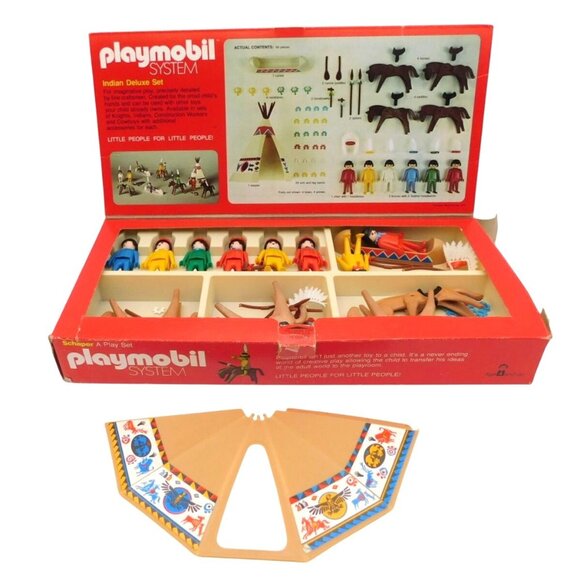 Schaper Playmobil System Indian Native American Deluxe PlaySet in Box 1976 - Picture 1 of 7
